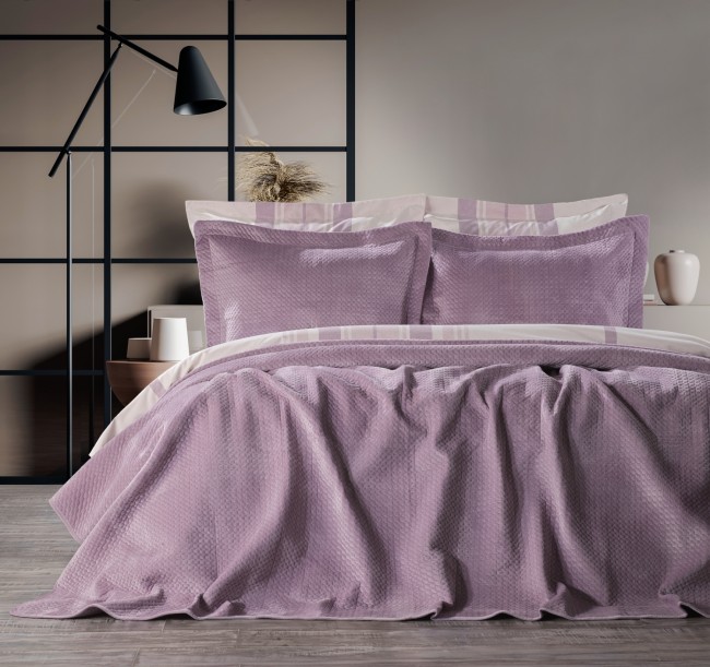 Zebra Casa - Scala 3 Pcs. Double Bedspread / Lilac
