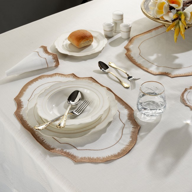 Siena 2'li Amerikan Servis Krem/Bakır - Zebra Casa (1)