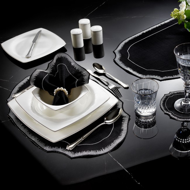 Siena 2'li Amerikan Servis Siyah-Gümüş - Zebra Casa (1)