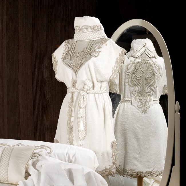 Tiara Kadın Balayı Bornoz Seti Capp - Zebra Casa