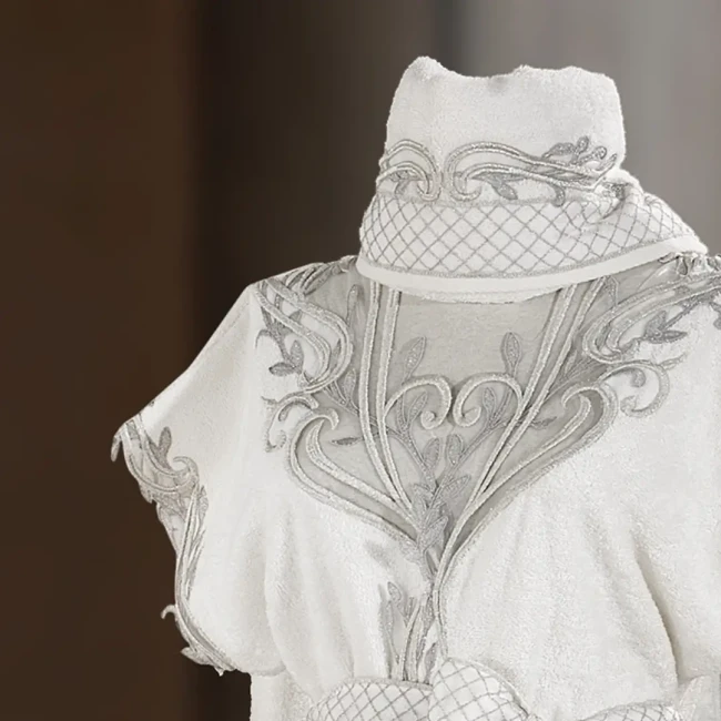 Tiara Kadın Balayı Bornoz Seti / Gri  - 3