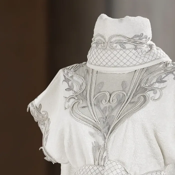 Tiara Kadın Balayı Bornoz Seti / Gri  - 3