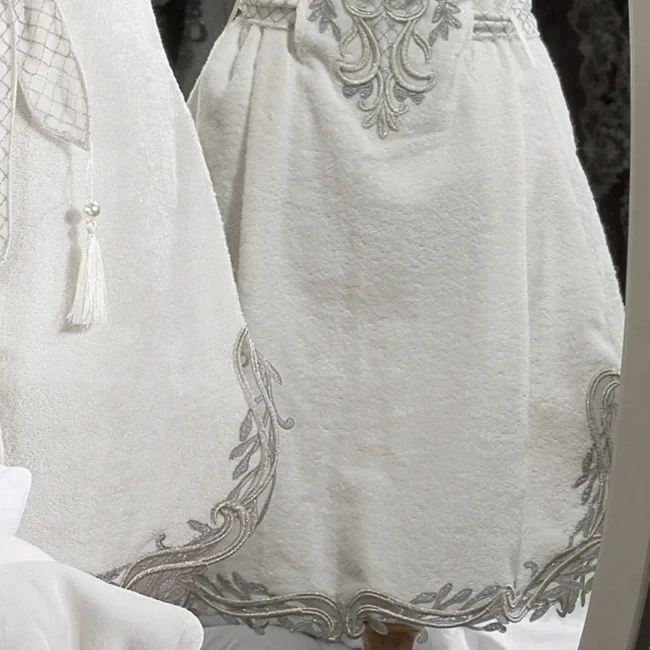 Tiara Kadın Balayı Bornoz Seti / Gri  - 5