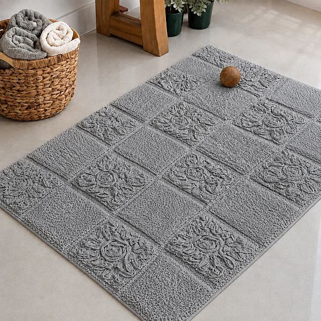 Vania %100 Pamuk 80x120 Banyo Paspası – Gri 