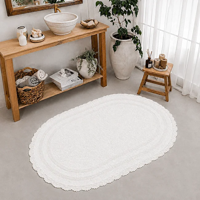 Marisol %100 Pamuk 80x120 Banyo Paspası – Krem