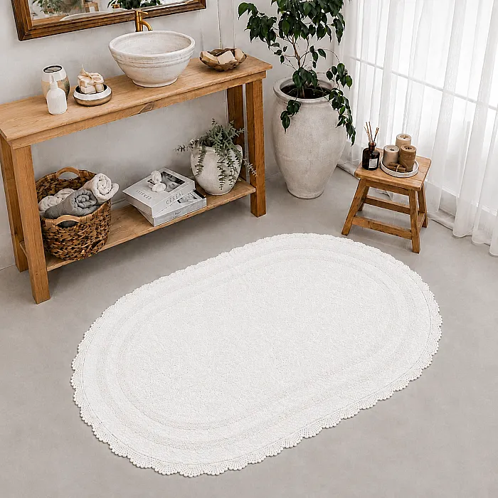 Marisol %100 Pamuk 80x120 Banyo Paspası – Krem - 1