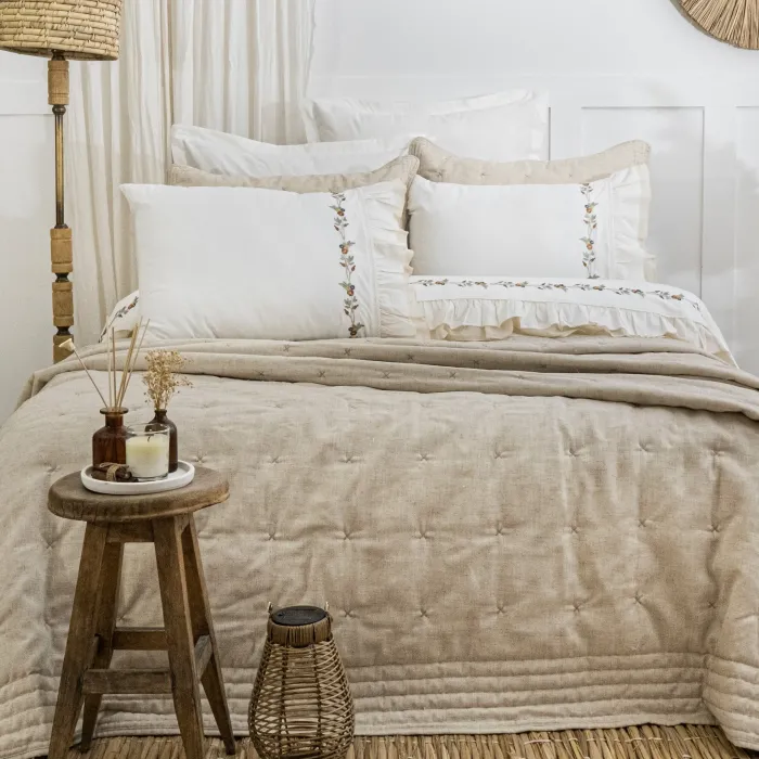 Wendy Çift Kişilik Nevresimli Yatak Örtüsü Seti / Bej - 3