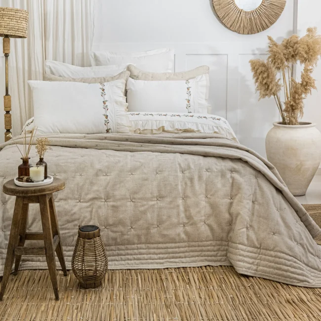 Wendy Çift Kişilik Nevresimli Yatak Örtüsü Seti / Bej - Zebra Casa (1)