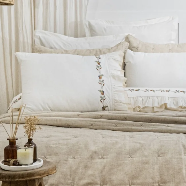 Wendy Çift Kişilik Nevresimli Yatak Örtüsü Seti / Bej - 4