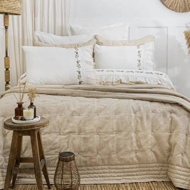 Wendy Çift Kişilik Nevresimli Yatak Örtüsü Seti / Bej - Zebra Casa (1)