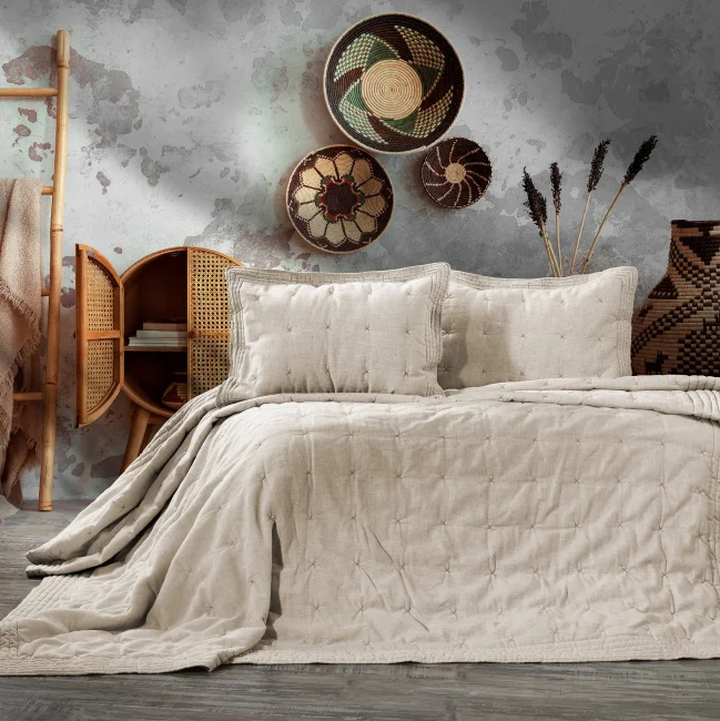 Wendy Çift Kişilik Yatak Örtüsü Takımı / Bej - 1