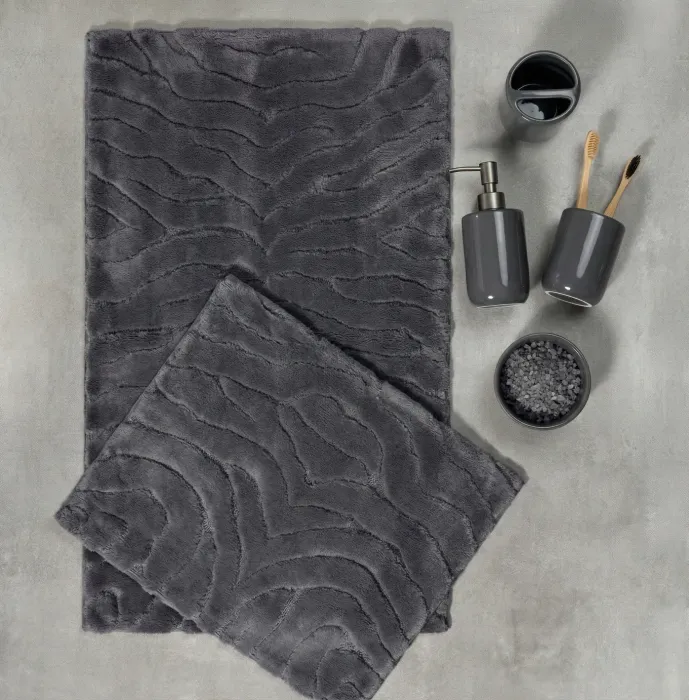 Zebi Pamuk Paspas Seti / Koyu Gri - 1